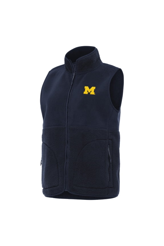 Women's Antigua Navy Michigan Wolverines Nostalgic Full-Zip Vest
