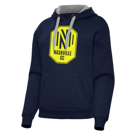Women's Antigua Navy Nashville SC Victory Pullover Hoodie