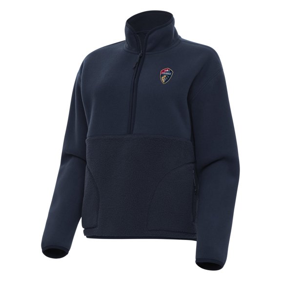 Women's Antigua Navy North Carolina Courage Figure Sherpa Quarter-Zip Jacket