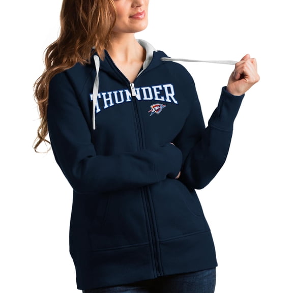 Women's Antigua Navy Oklahoma City Thunder Team Victory Full-Zip Hoodie