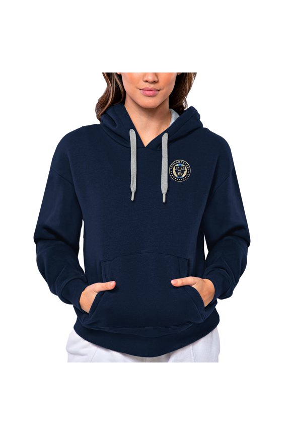 Women's Antigua Navy Philadelphia Union Team Logo Victory Pullover Hoodie
