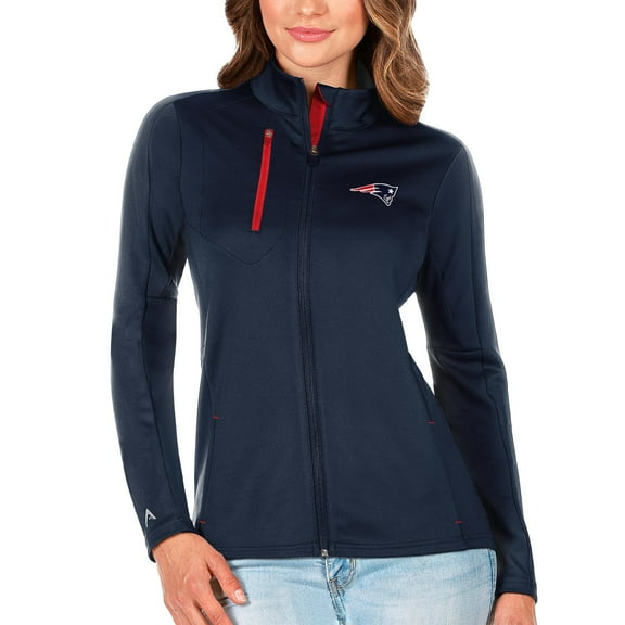 Women's Antigua Navy/Red New England Patriots Generation Full-Zip Jacket