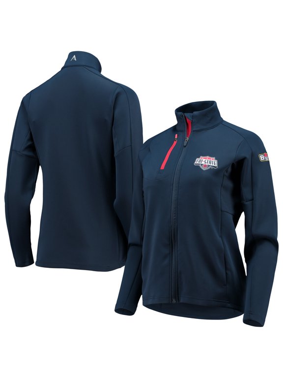 Women's Antigua Navy/Red Tri-State Logo Generation Full-Zip Jacket