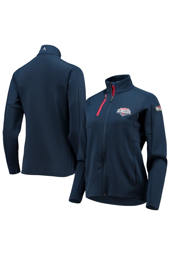 Women's Antigua Navy/Red Tri-State Logo Generation Full-Zip Jacket