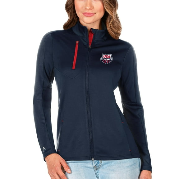 Women's Antigua Navy/Red USA Swimming Generation Full-Zip Jacket