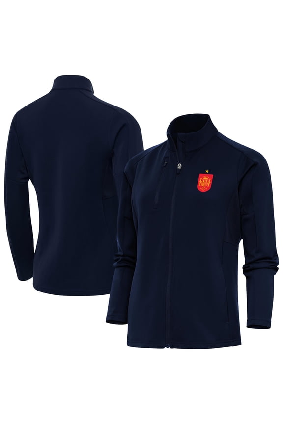Women's Antigua Navy Spain National Team Genesis Full-Zip Jacket