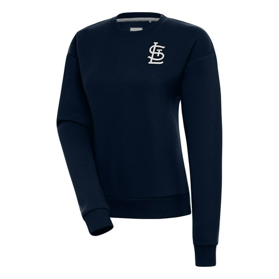 Women's Antigua Navy St. Louis Cardinals Brushed Metallic Victory Pullover Sweatshirt