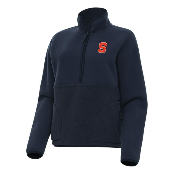 Women's Antigua Navy Syracuse Orange Figure Half-Zip Pullover Sweatshirt