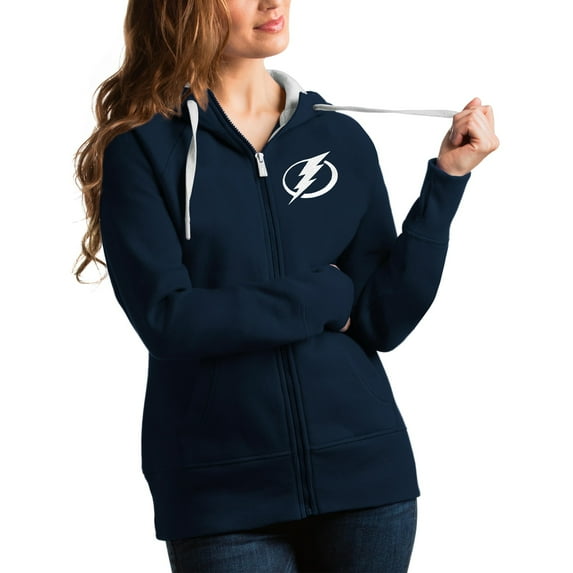 Women's Antigua Navy Tampa Bay Lightning Victory Full-Zip Hoodie