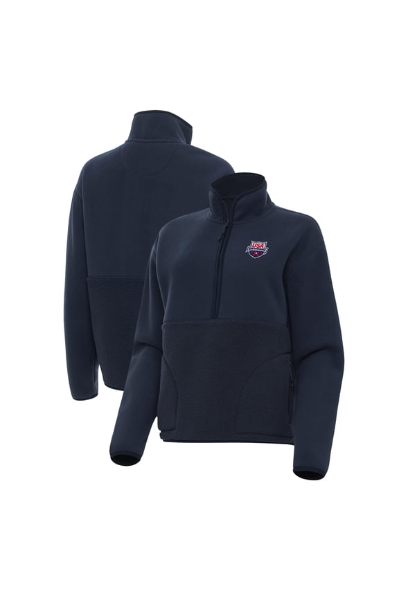 Women's Antigua Navy USA Swimming Figure Half-Zip Pullover Jacket