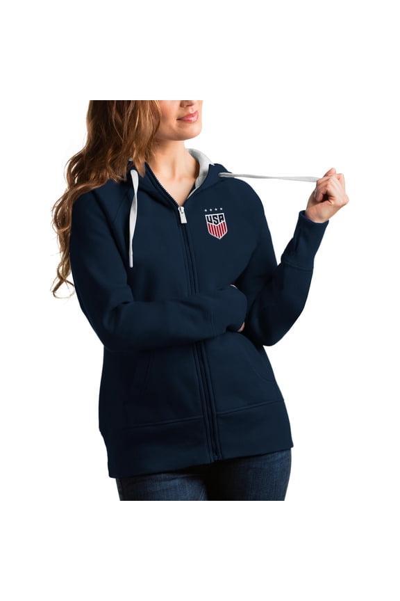 Women's Antigua Navy USWNT Victory Full-Zip Hoodie