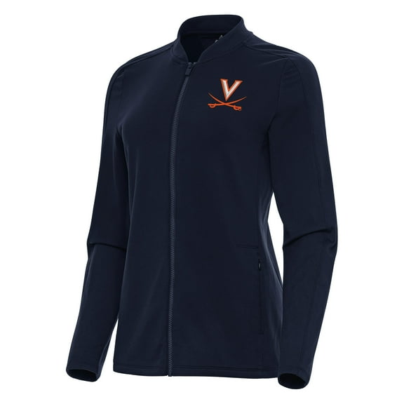 Women's Antigua Navy Virginia Cavaliers Continual Full-Zip Jacket