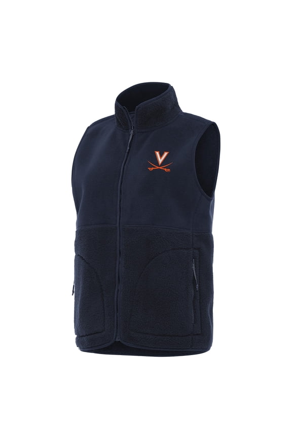 Women's Antigua Navy Virginia Cavaliers Nostalgic Full-Zip Vest