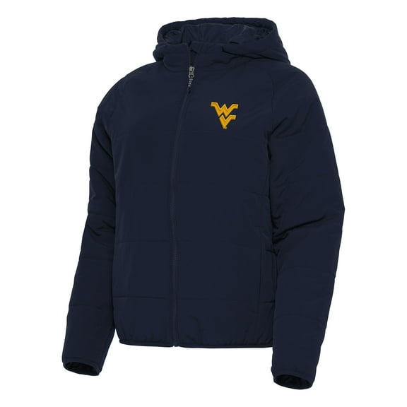 Women's Antigua Navy West Virginia Mountaineers Universe Full-Zip Puffer Jacket