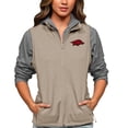 thumbnail image 1 of Women's Antigua Oatmeal Arkansas Razorbacks Course Full-Zip Vest, 1 of 1