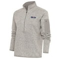 thumbnail image 1 of Women's Antigua Oatmeal Capital City Go-Go Fortune Half-Zip Pullover Jacket, 1 of 1