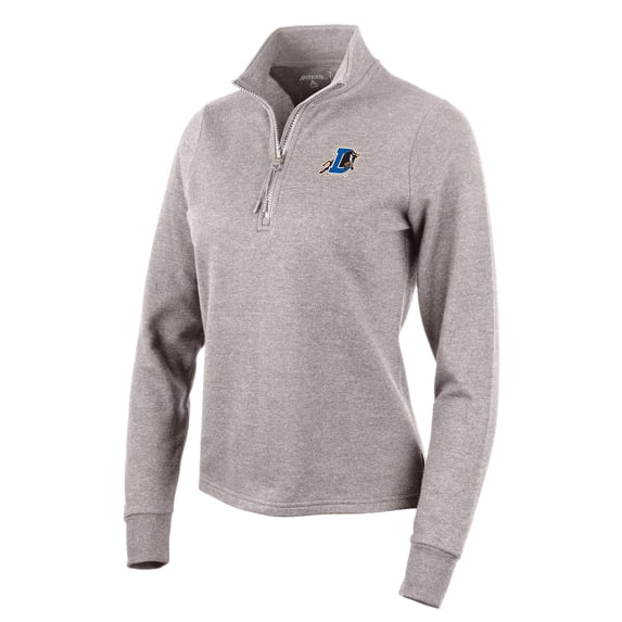 Women's Antigua Oatmeal Durham Bulls Action Quarter-Zip Pullover Sweatshirt