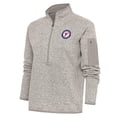 thumbnail image 1 of Women's Antigua  Oatmeal Fredericksburg Nationals Fortune Half-Zip Pullover Jacket, 1 of 1