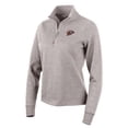 thumbnail image 1 of Women's Antigua  Oatmeal Fresno Grizzlies Action Quarter-Zip Pullover Sweatshirt, 1 of 1