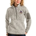 thumbnail image 1 of Women's Antigua Oatmeal James Madison Dukes Fortune Half-Zip Pullover Sweater, 1 of 1