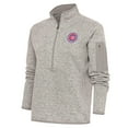 thumbnail image 1 of Women's Antigua  Oatmeal South Bend Cubs Fortune Half-Zip Pullover Jacket, 1 of 1