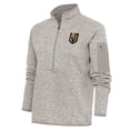 thumbnail image 1 of Women's Antigua Oatmeal Vegas Golden Knights Team Logo Fortune Quarter-Zip Jacket, 1 of 1