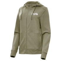 Women's Antigua Olive Atlanta Braves Seeker Full-Zip Hoodie Jacket