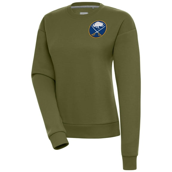 Women's Antigua Olive Buffalo Sabres Victory Pullover Sweatshirt