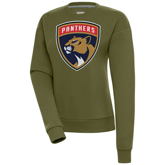Women's Antigua Olive Florida Panthers Victory Pullover Sweatshirt