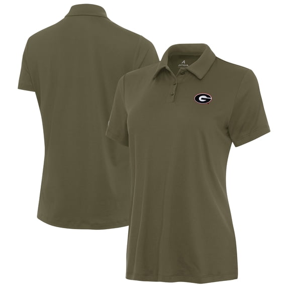 Women's Antigua Olive Georgia Bulldogs Reprocess Polo
