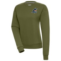 Women's Antigua Olive Miami Marlins Victory Pullover Sweatshirt