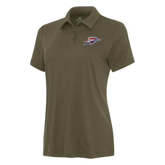 Women's Antigua Olive Oklahoma City Thunder Reprocess Polo