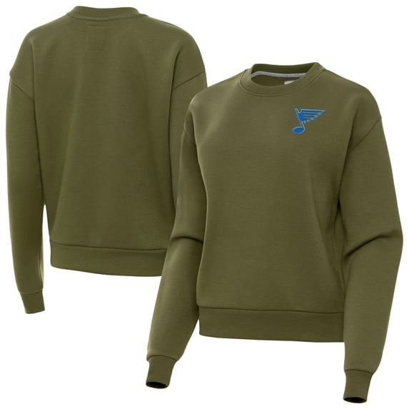 Women's Antigua Olive St. Louis Blues Victory Pullover Sweatshirt