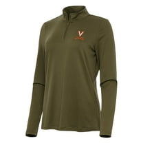 Women's Antigua Olive Virginia Cavaliers Reprocess Quarter-Zip Top