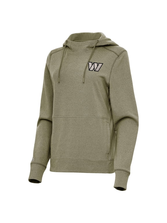 Women's Antigua Olive Washington Commanders Justice Pullover Hoodie