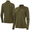 thumbnail image 1 of Women's Antigua  Olive Western Michigan Broncos Reprocess Quarter-Zip Top, 1 of 3