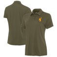 thumbnail image 1 of Women's Antigua  Olive Wyoming Cowboys Reprocess Polo, 1 of 3