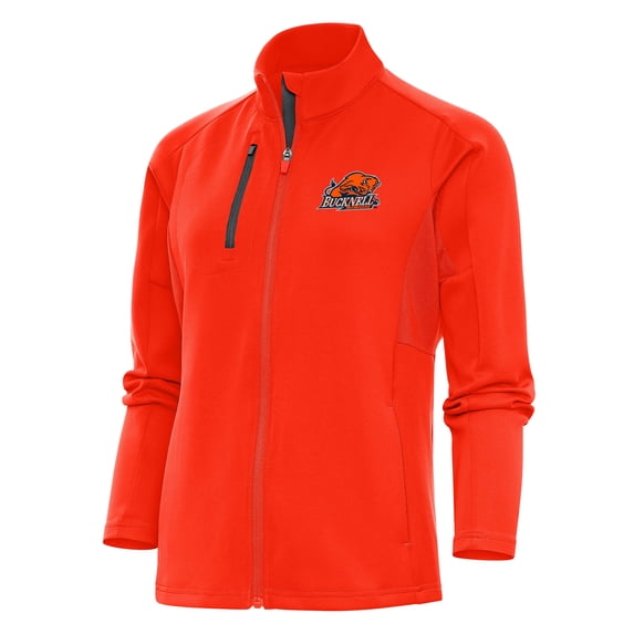 Women's Antigua Orange Bucknell Bison Generation Full-Zip Jacket