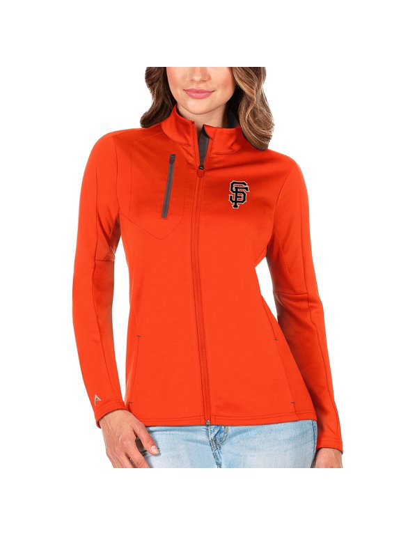 Women's Antigua Orange/Charcoal San Francisco Giants Generation Full-Zip Jacket