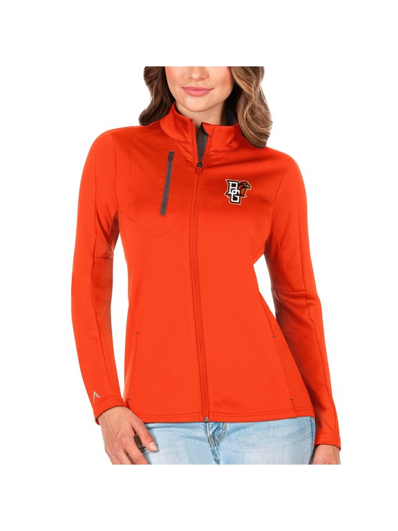 Women's Antigua Orange/Graphite Bowling Green St. Falcons Generation Full-Zip Jacket