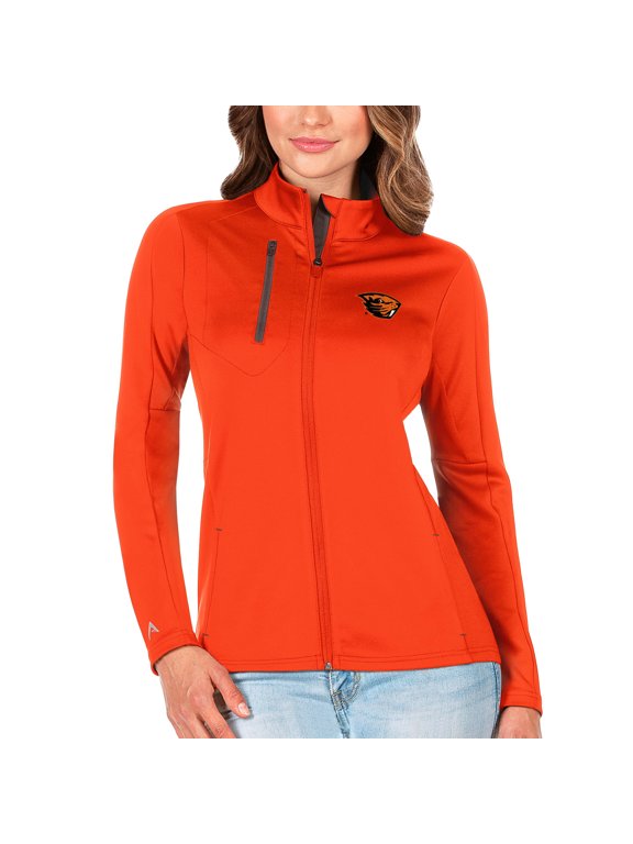 Women's Antigua Orange/Graphite Oregon State Beavers Generation Full-Zip Jacket