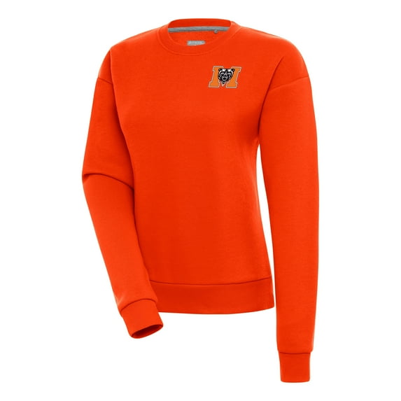 Women's Antigua Orange Mercer Bears Victory Pullover Sweatshirt