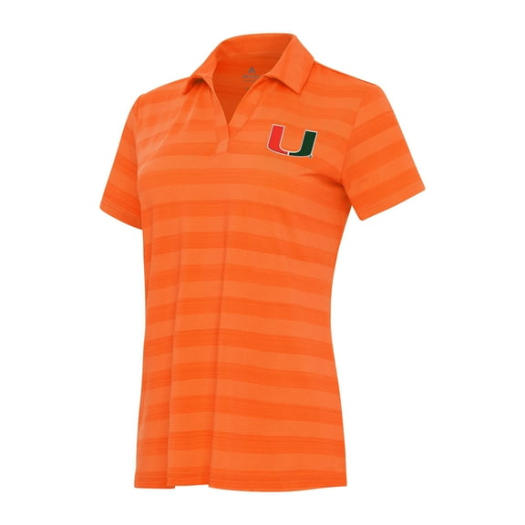 Women's Antigua Orange Miami Hurricanes Tunnel Polo