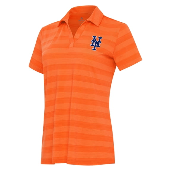 Women's Antigua Orange New York Mets Patch Tunnel Polo