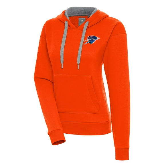Women's Antigua Orange Oklahoma City Blue Victory Pullover Hoodie