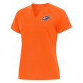 thumbnail image 1 of Women's Antigua Orange Oklahoma City Thunder Traveler Rib V-Neck Top, 1 of 1