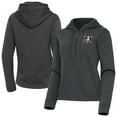 thumbnail image 1 of Women's Antigua  Pewter Anaheim Ducks Contemporary Quarter-Zip Hoodie, 1 of 3