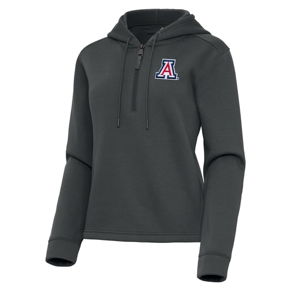 Women's Antigua  Pewter Arizona Wildcats Contemporary Quarter-Zip Hoodie