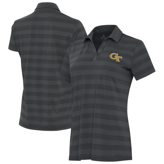 Women's Antigua Pewter Georgia Tech Yellow Jackets Tunnel Polo