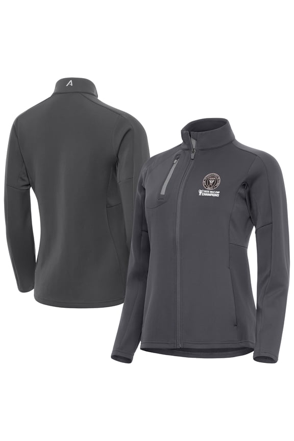 Women's Antigua Pewter Inter Miami CF 2025 MLS Cup Champions Generation Full-Zip Jacket